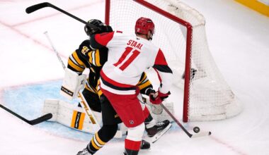 Pyotr Kochetkov makes 29 saves as Hurricanes beat Bruins 3-1