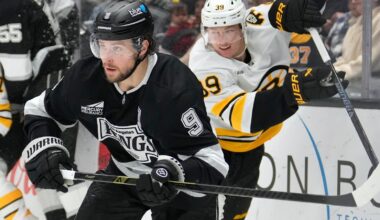 Morgan Geekie scores twice to tie for NHL goals lead, Bruins beat Kings 2-1 in OT