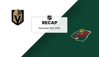 Recap: Golden Knights at Wild 11.16.25