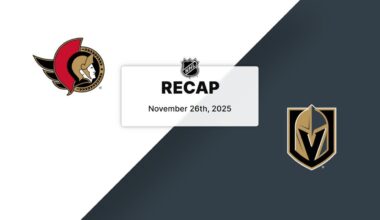 Recap: Senators at Golden Knights 11.26.25