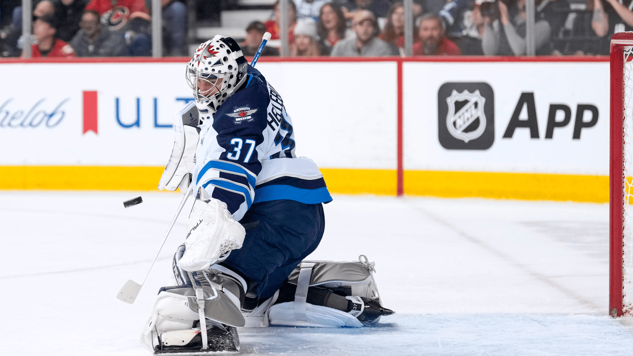 Hellebuyck makes 31 saves, Jets recover to defeat Flames in shootout