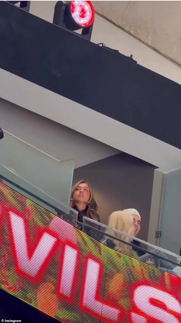 Eagle-eyed fans noticed she was in the stands at the New Jersey Devils hockey game at the Prudential Center in New Jersey on Sunday night