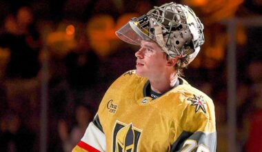 Carter Hart looked the part in Golden Knights' debut, for better or worse -
Las Vegas Sun News
