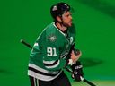 Dallas Stars centre Tyler Seguin takes a curtain call following a game against the Seattle Kraken last month.