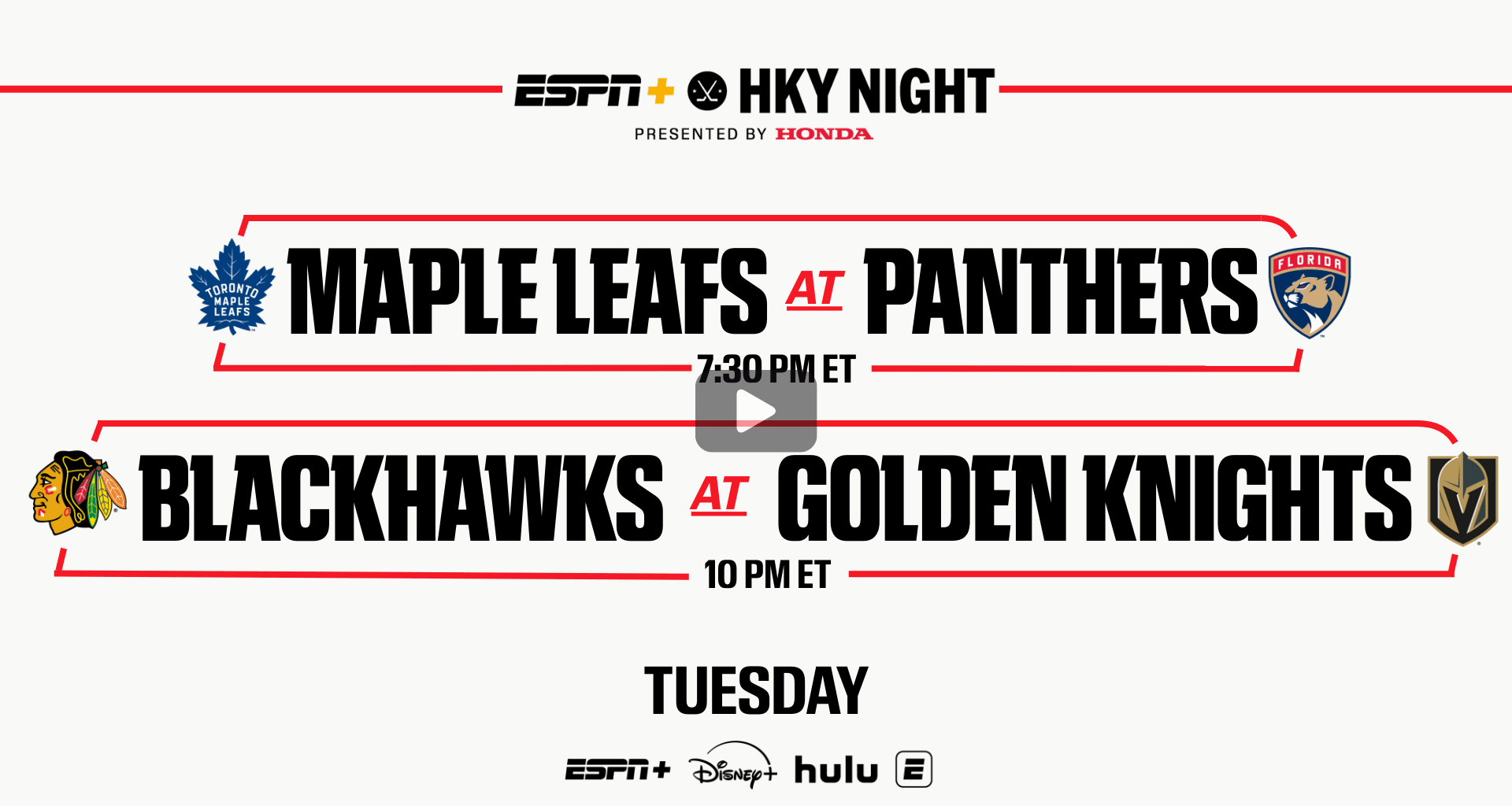 Four exclusive NHL games this week on ESPN+, Disney+ and Hulu