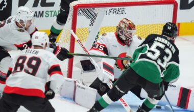Johnston's hat trick leads Stars past Senators 6-1 for 4th consecutive win