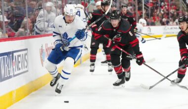 Bobby McMann's 2-goal game sparks Leafs in win over Hurricanes