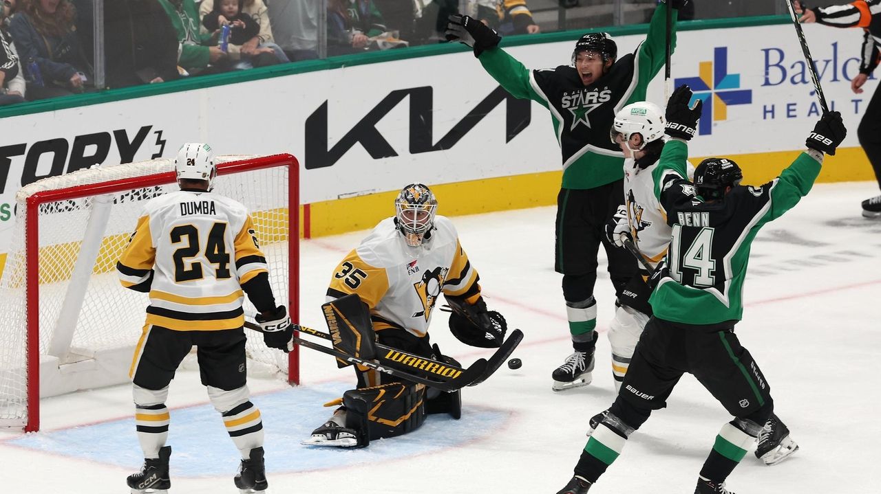 Rantanen scores lone shootout goal as Stars rally past Penguins 3-2