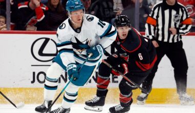 Macklin Celebrini has goal and 2 assists in the Sharks' 4-1 win over the Hurricanes
