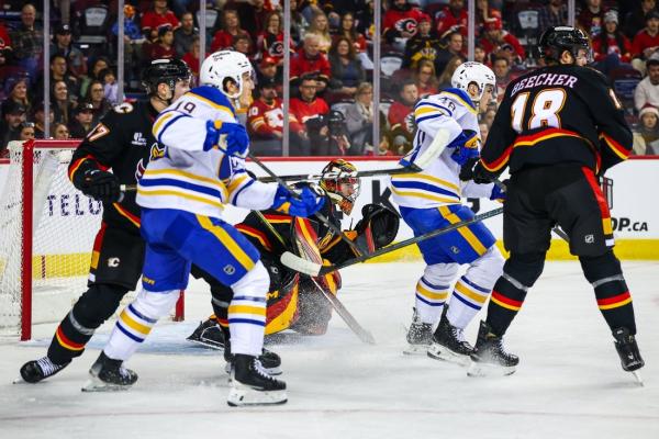 Flames’ top-scoring game of season proves too much for Sabres