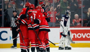 Hurricanes scored 3 goals in the third period to beat the Blue Jackets 4-1