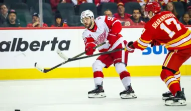 Red Wings' Alex DeBrincat furthers Team USA Olympic case in Wednesday's win vs. Flames