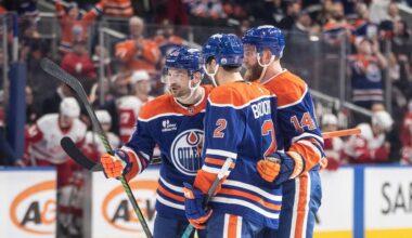 Hyman has 3 goals, McDavid gets 4 assists as Oilers beat Red Wings 4-1