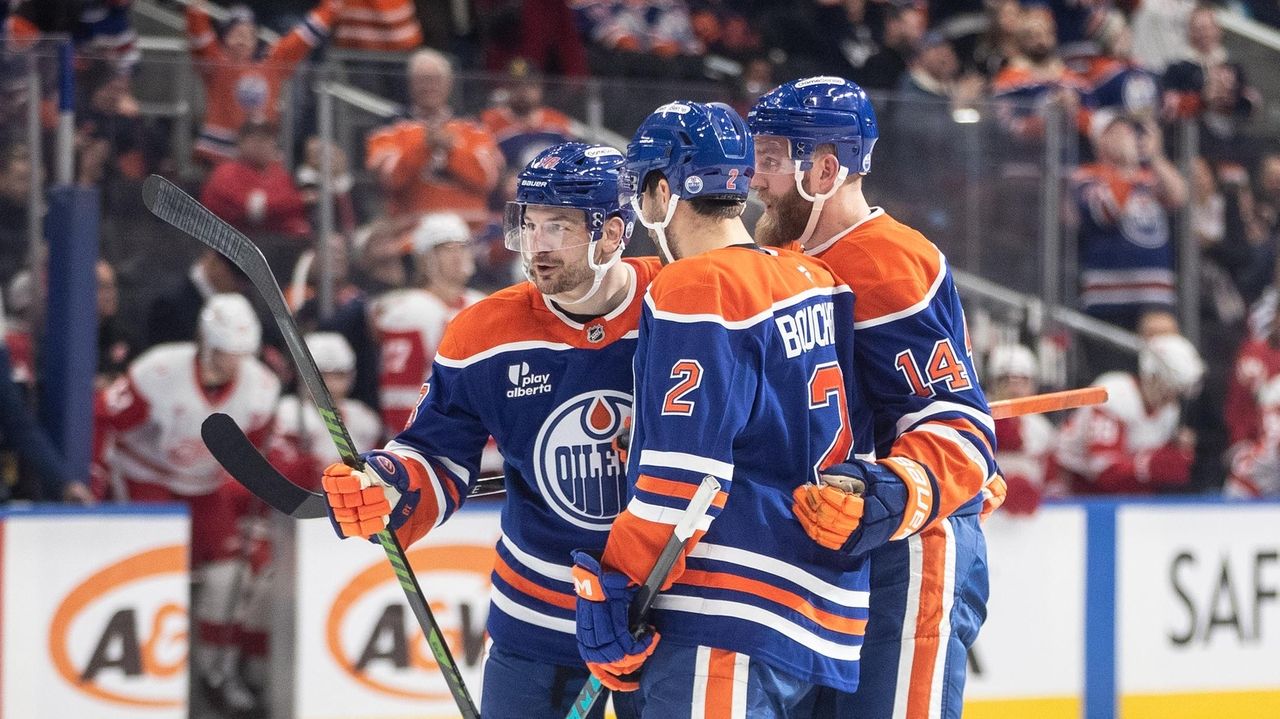 Hyman has 3 goals, McDavid gets 4 assists as Oilers beat Red Wings 4-1