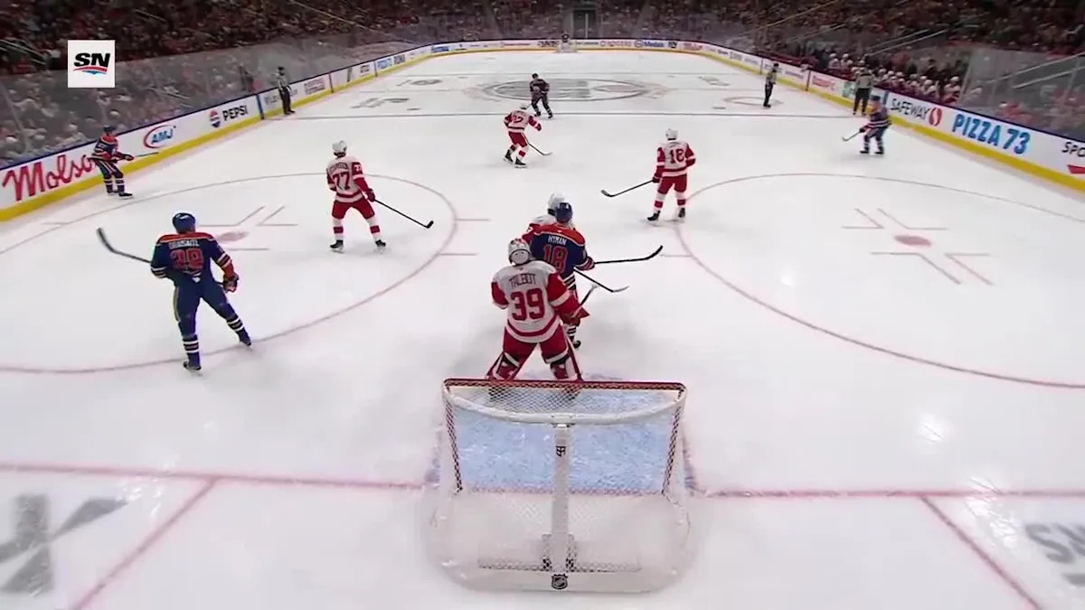 Zach Hyman with a Powerplay Goal vs. Detroit Red Wings