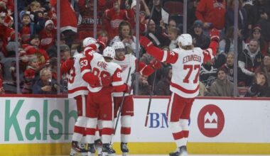 Alex DeBrincat’s 2 goals back G John Gibson as Red Wings blank Blackhawks