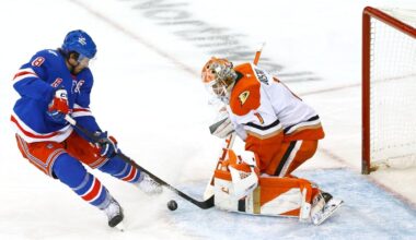 Mika Zibanejad sits out game as Rangers fall to Ducks