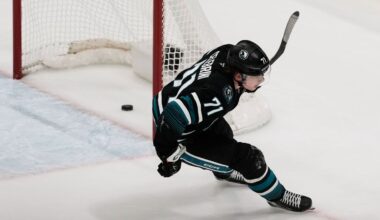 Celebrini's spin-o-rama goal helps him become fastest Sharks player to 50 points