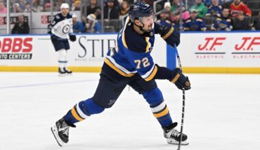 Faulk scores only goal of game, Hofer makes 24 saves to help Blues blank Jets 1-0