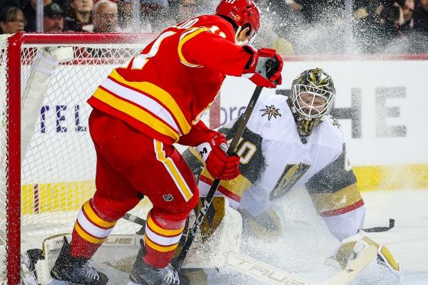 Flames score early, often to double-up Golden Knights