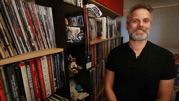 Sask. man has one of the largest known collections of hockey books. It all started with a hockey draft