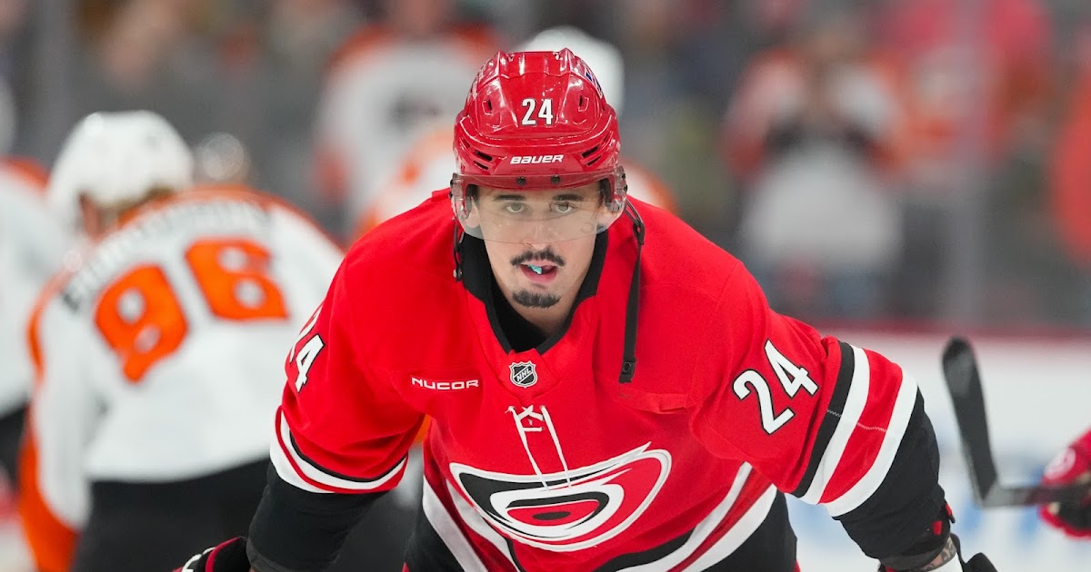Hurricanes' Seth Jarvis injured vs. Panthers after colliding with post