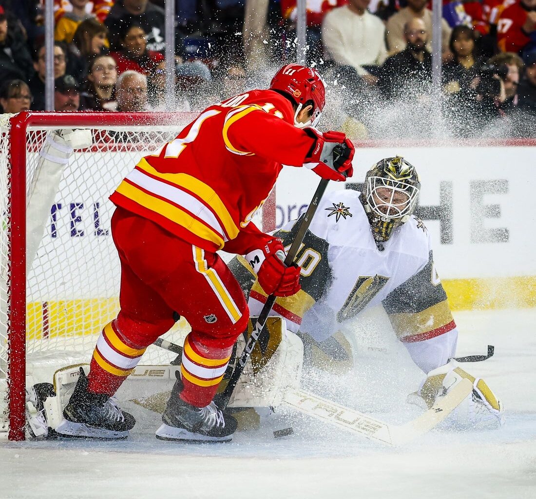 Flames score early, often to double-up Golden Knights