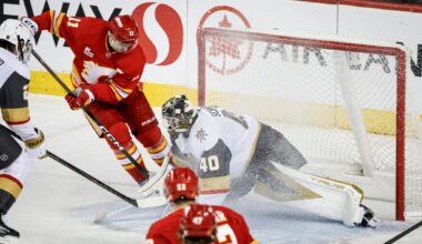 Backlund scores 2 as Flames beat Golden Knights 6-3