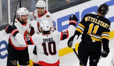 Zetterlund scores twice as surging Senators beat Bruins 6-2