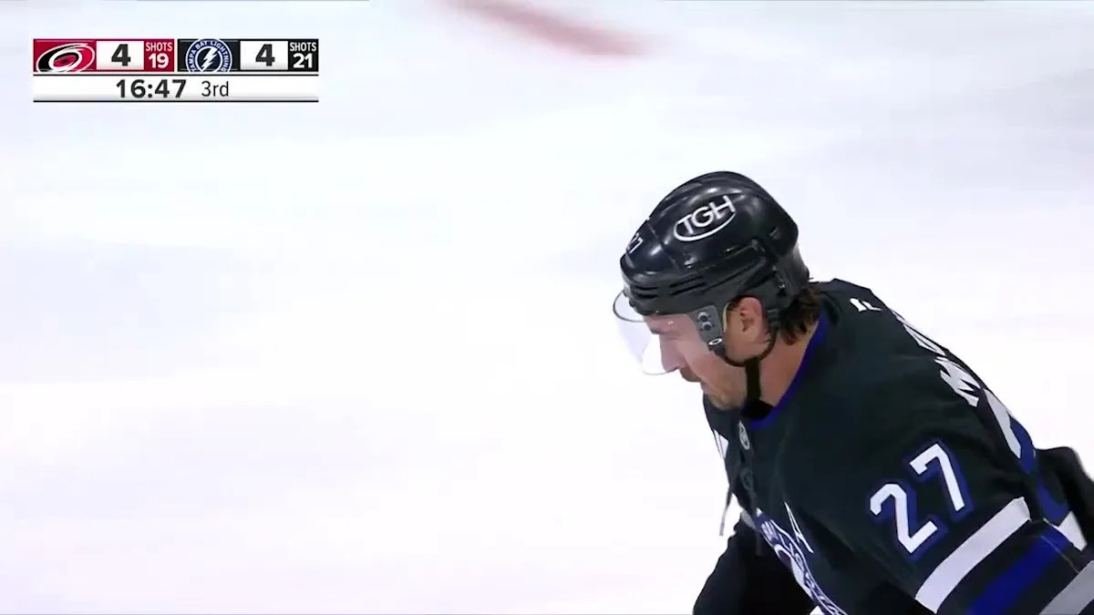 Ryan McDonagh with a Goal vs. Carolina Hurricanes