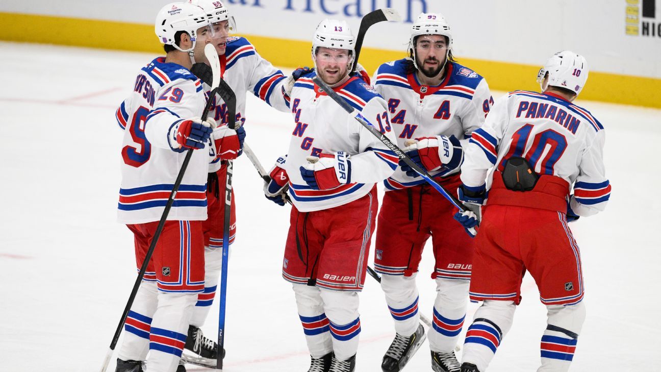 Lafreniere's 100th part of Rangers' 5-goal third to beat Caps