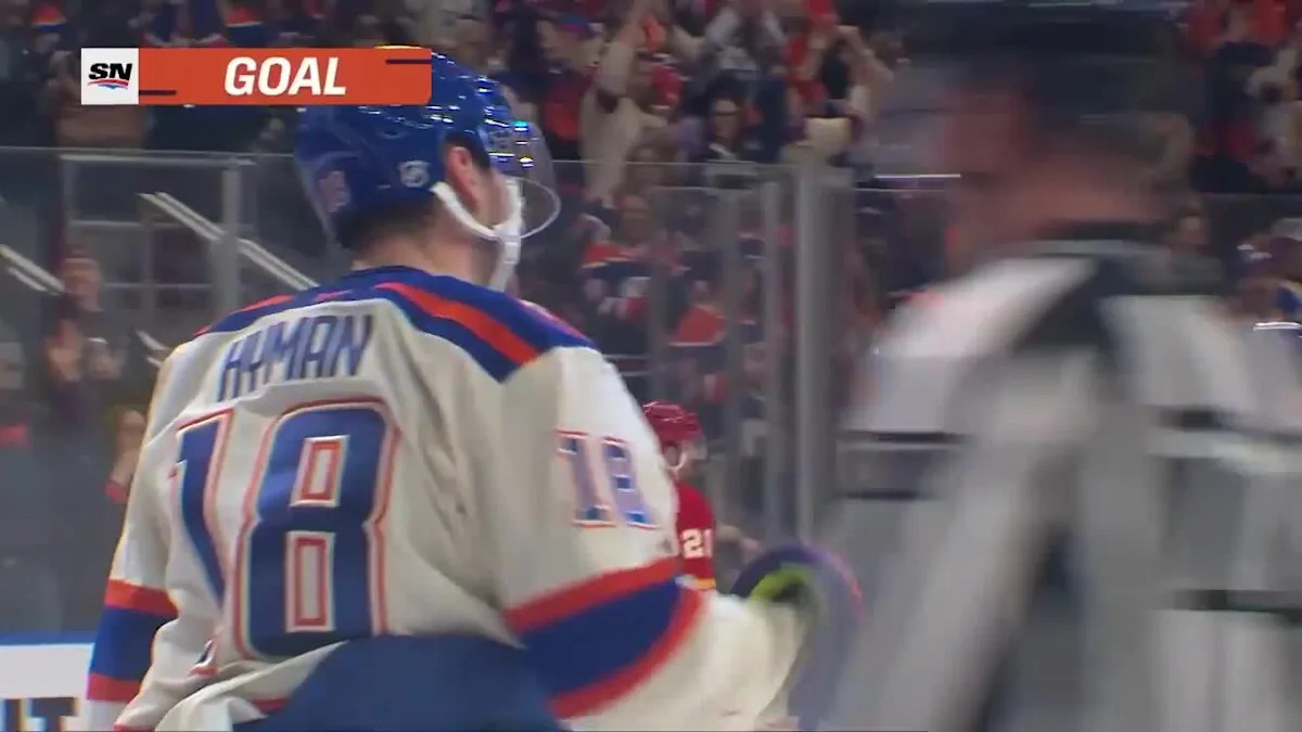 Zach Hyman with a Goal vs. Calgary Flames