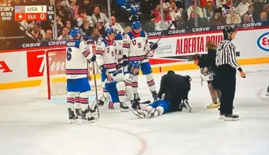 World Juniors scare as Lane Hutson's brother Cole is stretchered off the ice