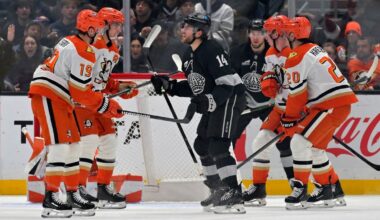 Alex Laferriere nets hat trick as Kings pound Ducks