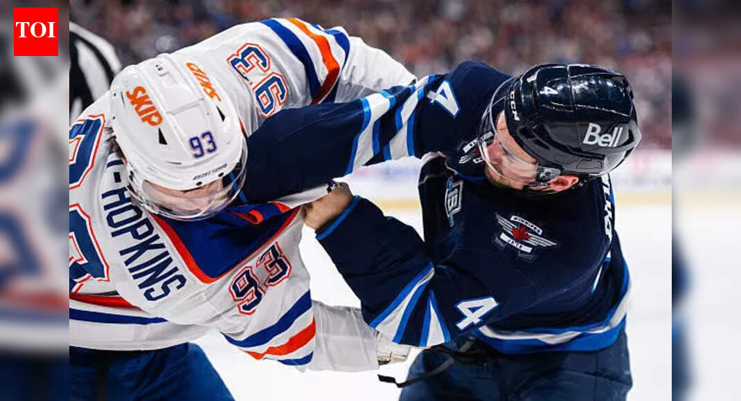 Ryan Nugent-Hopkins and Neal Pionk drop gloves in spirited Edmonton Oilers and Winnipeg Jets game | NHL News