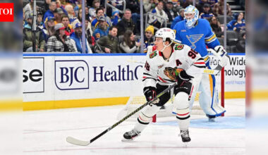 Connor Bedard skates for the Blackhawks after a shoulder injury in a December loss against Blues | NHL News