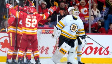 Boston Bruins lose sixth in a row after 2-1 overtime defeat in Calgary