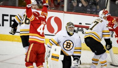 Connor Zary scores on OT power play to lift the Flames past the Bruins, 2-1