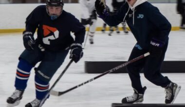 Bryan Jones, right, is opening a hockey training facility at 2150 state Highway 420 in the town of Massena.  Photo courtesy Jones Hockey Development.