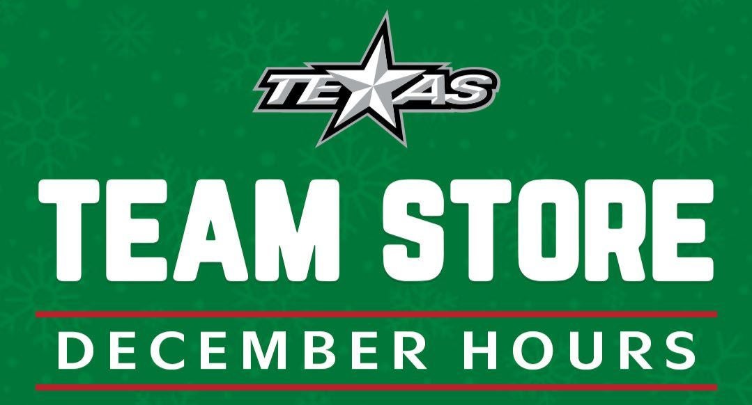 Team Store Holiday Hours | Texas Stars