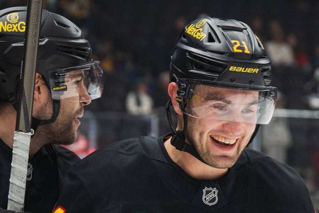 Vancouver Canucks forward Nils Höglander smiles as he returns to the lineup for an NHL game Monday, Dec. 8 against the Detroit Red Wings at Rogers Arena in Vancouver. Höglander missed 29 games with an ankle injury. (https://x.com/Canucks)