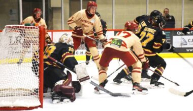 The Quesnel River Rush won 3-2 against the Princeton Posse on Saturday evening, Dec. 6. (Karen Powell/Contributed)