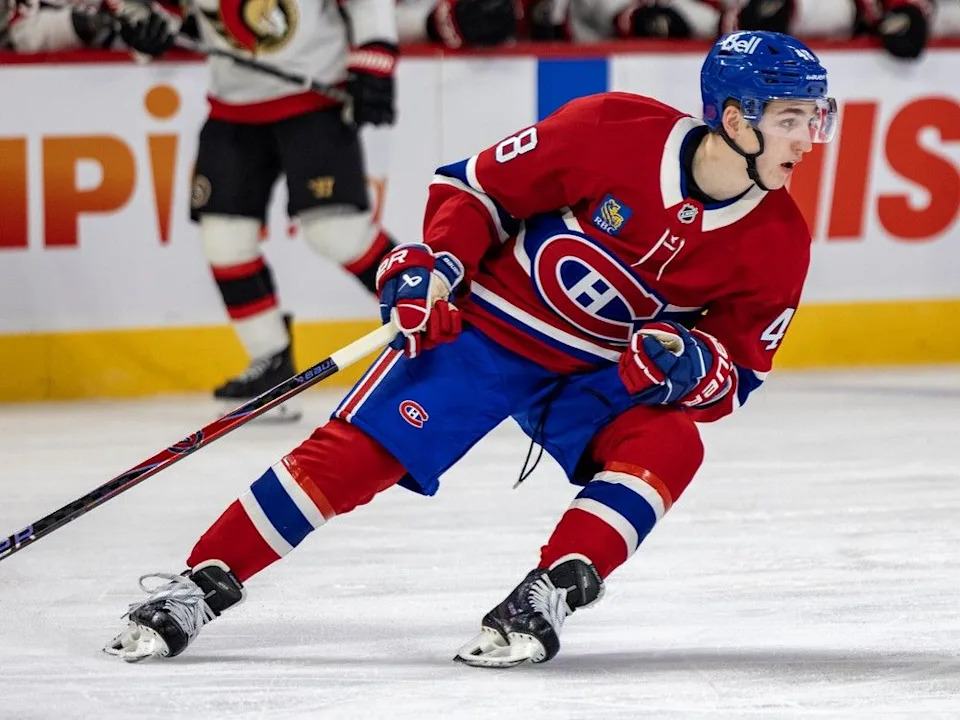 Canadiens defenceman Lane Hutson has improved his shot this season.