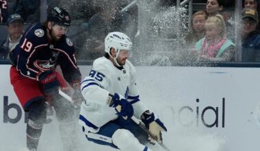Toronto Maple Leafs’ defenceman Oliver Ekman-Larsson on ice at practice