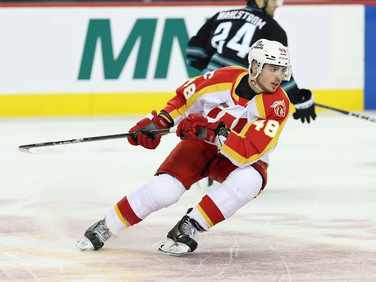 Flames recall Hunter Brzustewicz, await injury update on Jake Bean