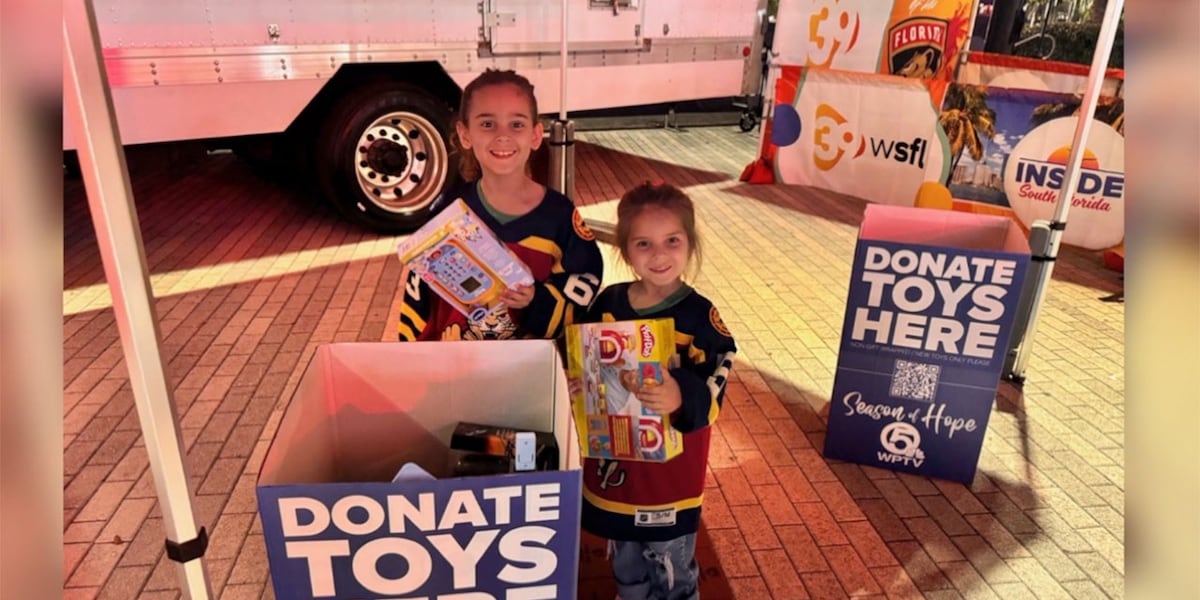 Group home in Boca Raton receives hundreds of gifts for kids following WPTV, Florida Panthers toy drive