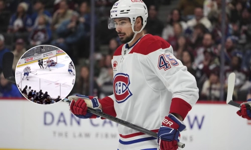 Photo of Alex Carrier against the Colorado Avalanche