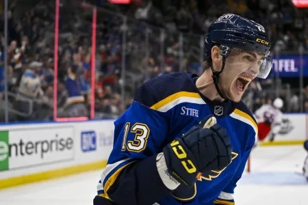 Alexey Toropchenko of the St. Louis Blues.
