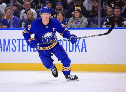Rasmus Dahlin, captain of the Buffalo Sabres. Rasmus Dahlin, captain of the Buffalo Sabres.