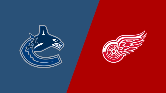 Vancouver Canucks and Detroit Red Wings logos. Vancouver Canucks and Detroit Red Wings logos.